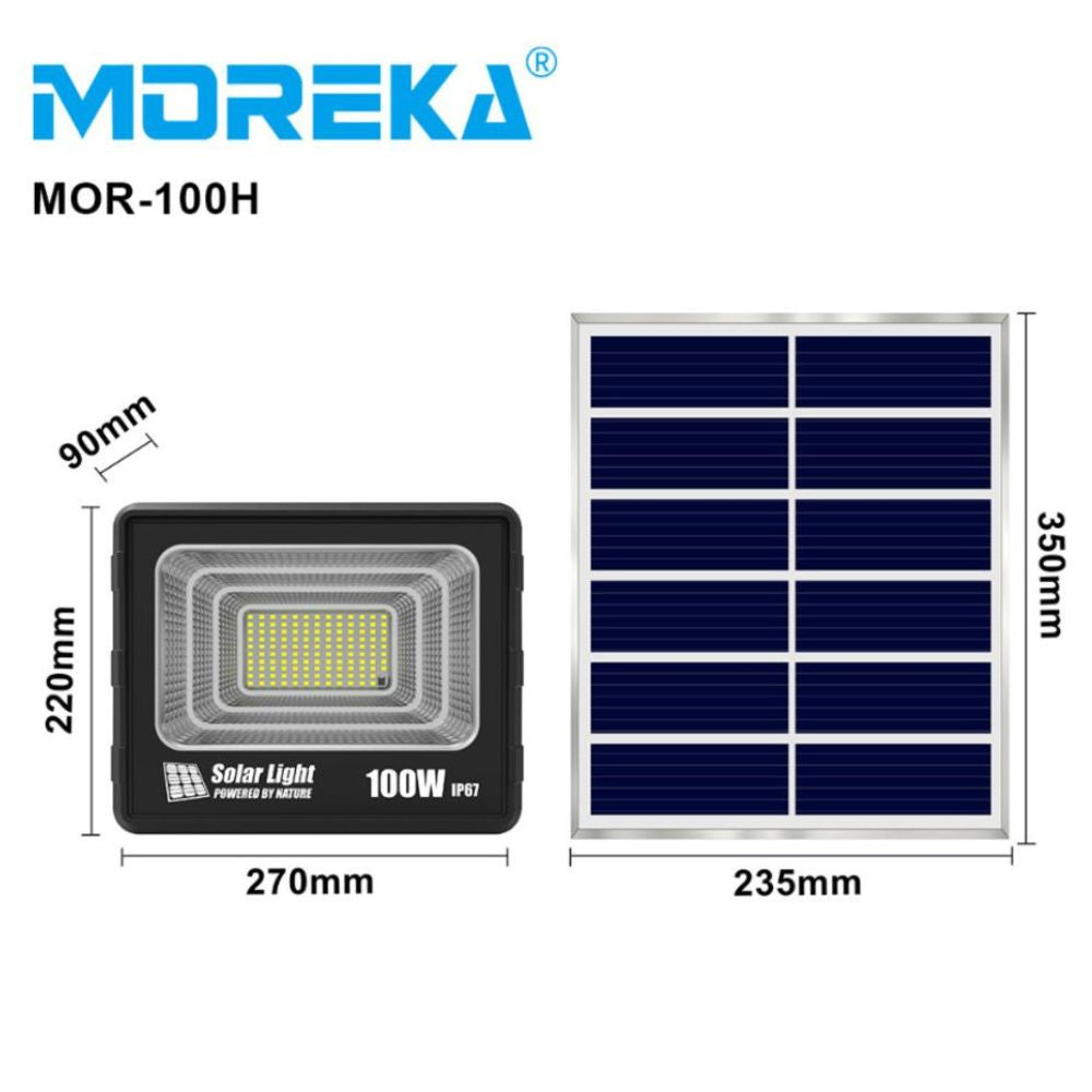 Reflector Solar 100W 6500mAh con Panel solares para intemperie IP67 MOR-100H - Imagen 10