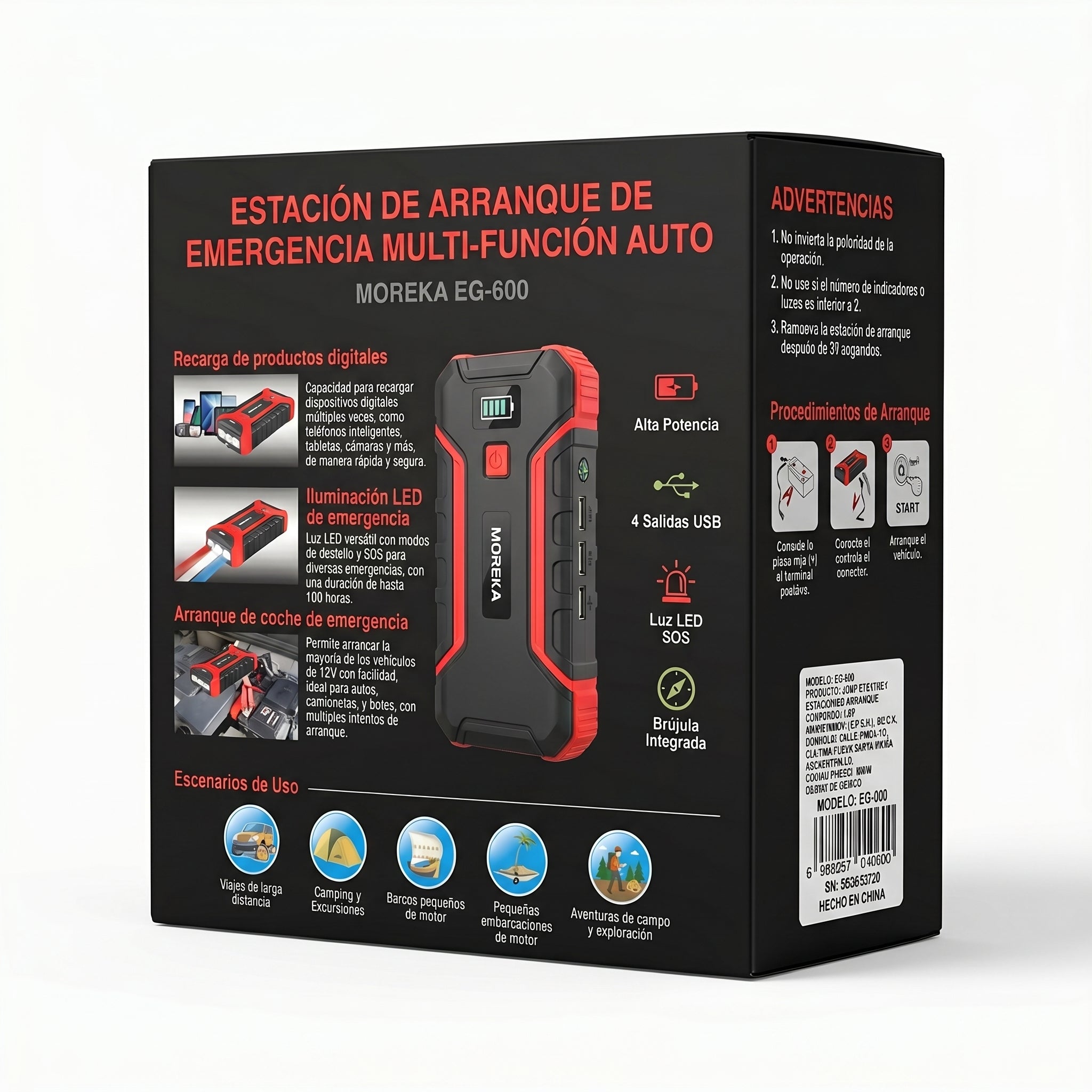 Moreka EG-60Q La Herramienta Definitiva para Arrancar tu Coche y Recargar tus Dispositivos - Imagen 6