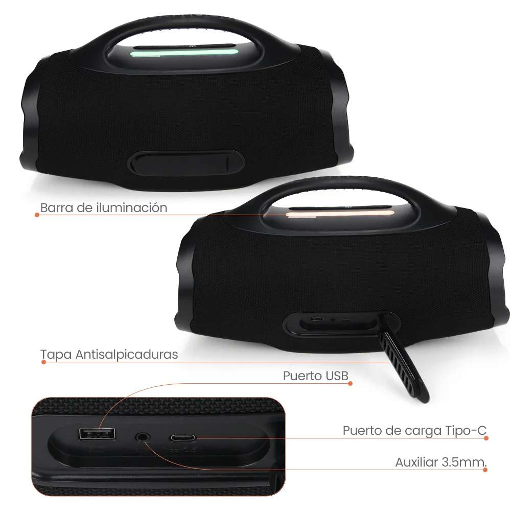 Bocina FOL FS-R305 50W 4000mAh 8hrs de bateria Bluetooth IPX5 - Imagen 6