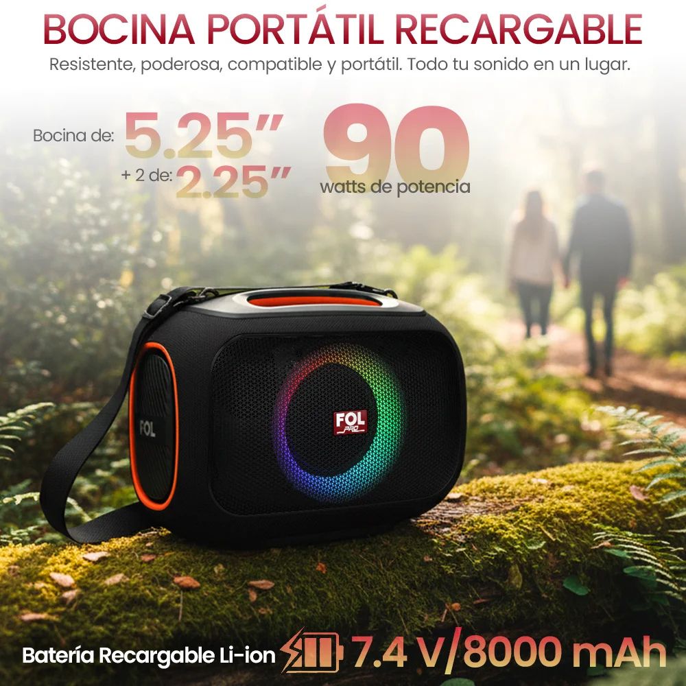 Bocina FOL FS-R306 90W 8000mAh 3hrs de bateria Bluetooth - Imagen 2