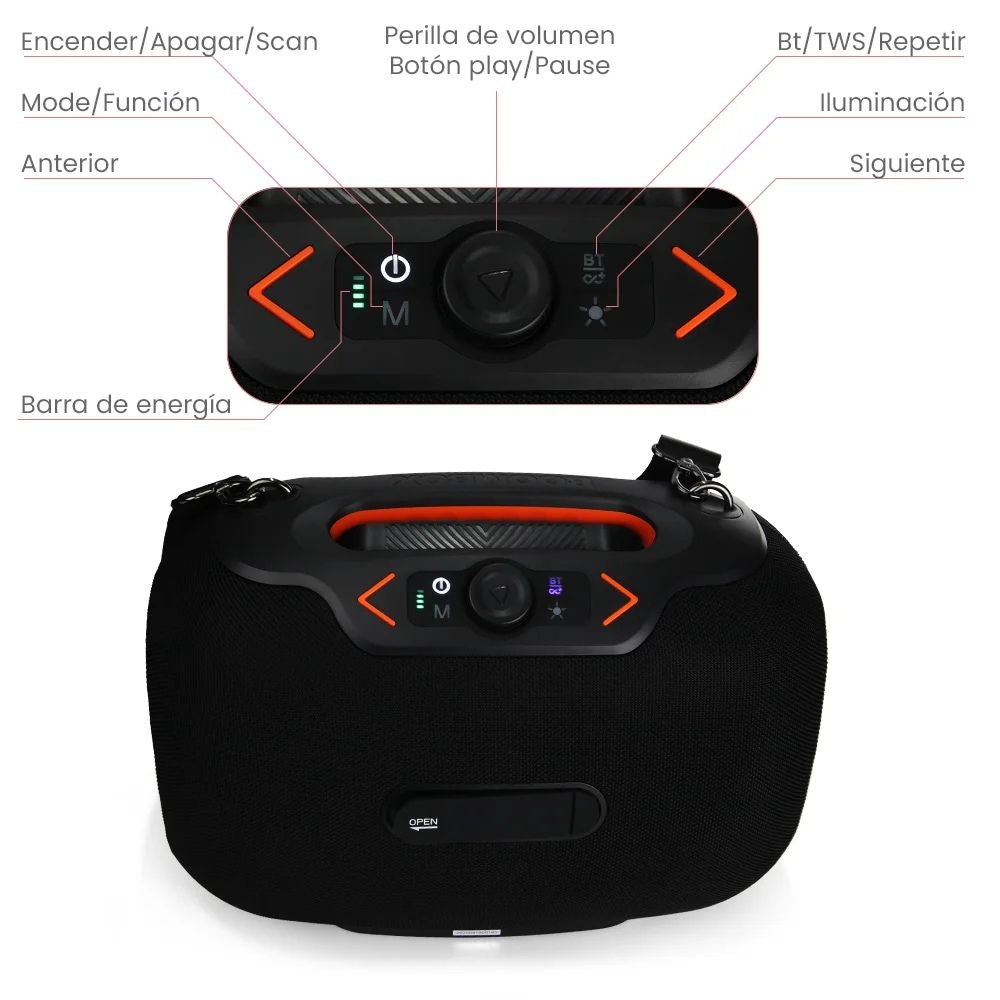 Bocina FOL FS-R306 90W 8000mAh 3hrs de bateria Bluetooth - Imagen 5