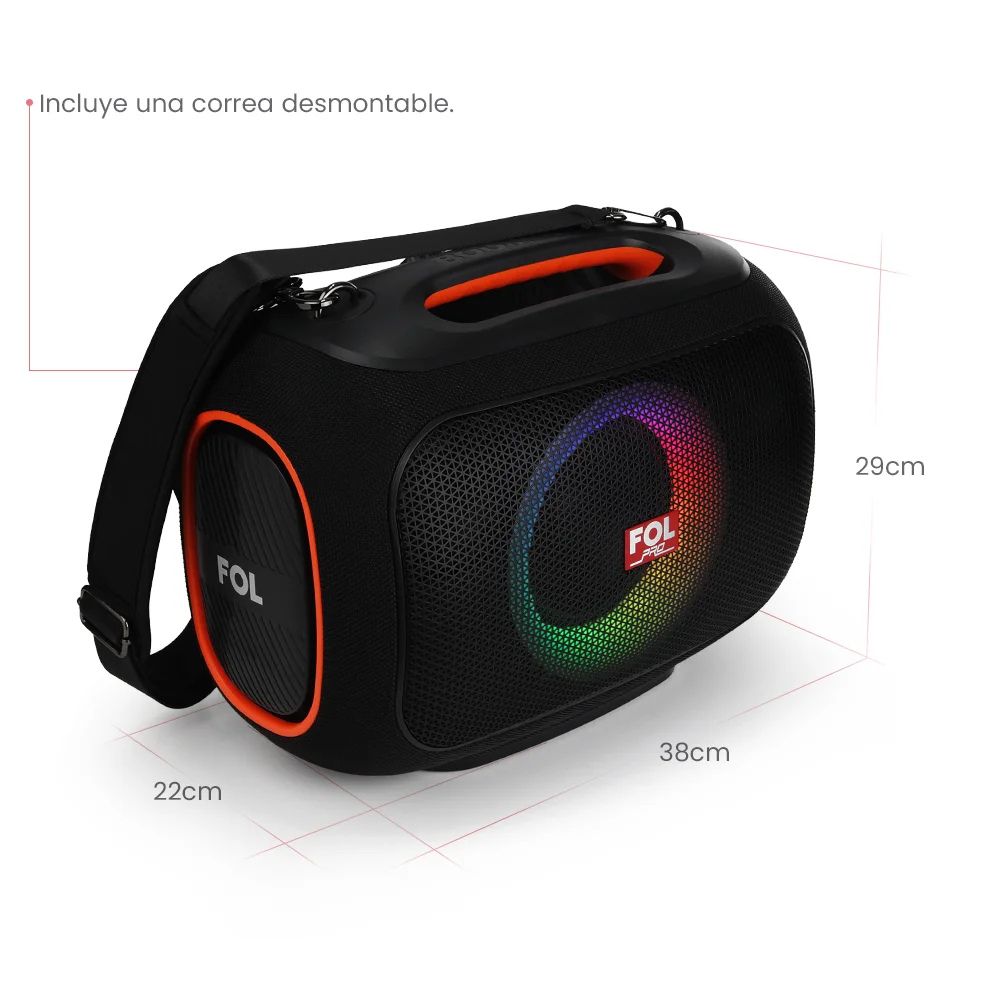 Bocina FOL FS-R306 90W 8000mAh 3hrs de bateria Bluetooth - Imagen 6