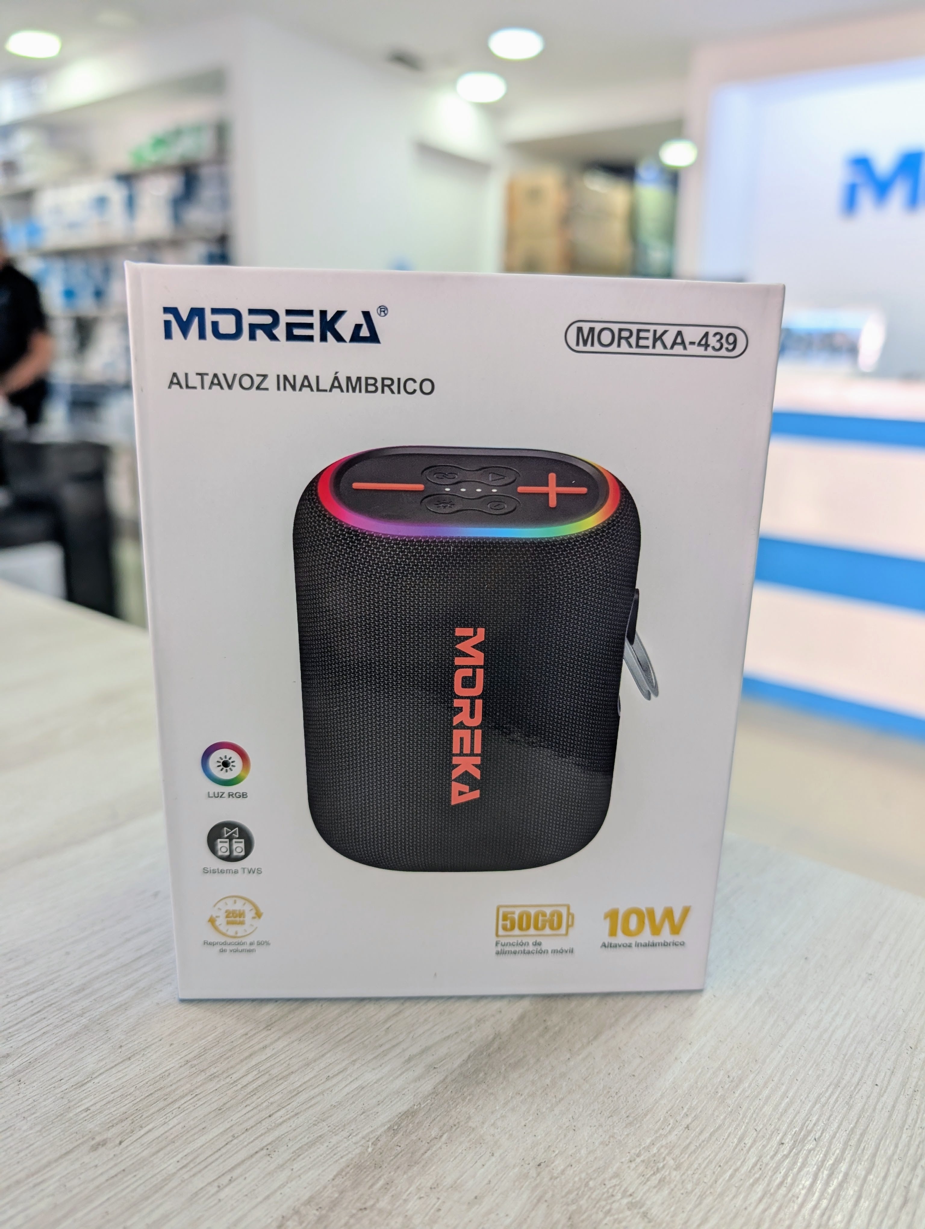 Bocina Power Bank Moreka 439 10W 5000mAh cables tipo IP y C hasta 25 Horas - Imagen 9