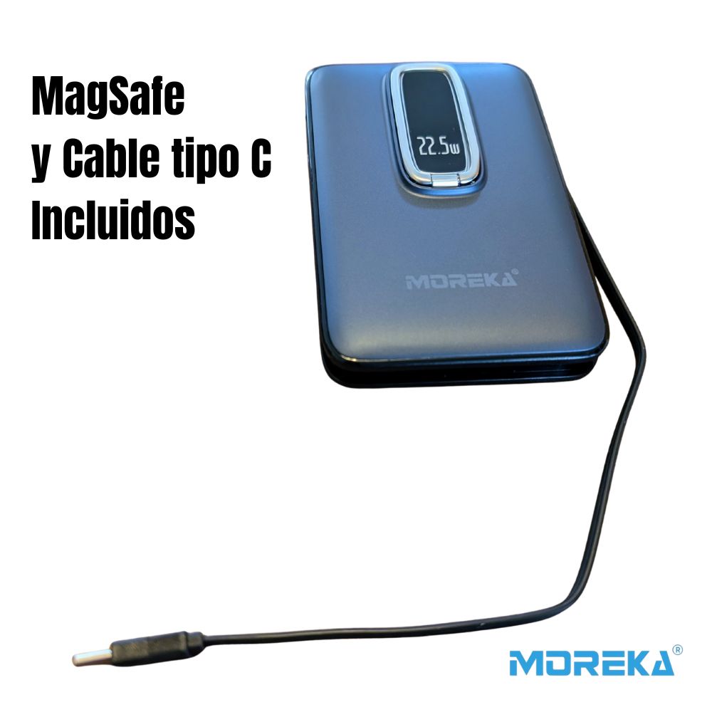 Power Bank MagSafe Moreka K096 12000mAh 22.5W Cable C incluido - Imagen 4
