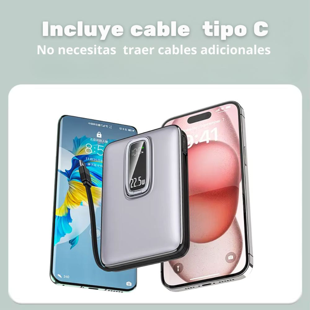 Power Bank MagSafe Moreka K096 12000mAh 22.5W Cable C incluido - Imagen 6