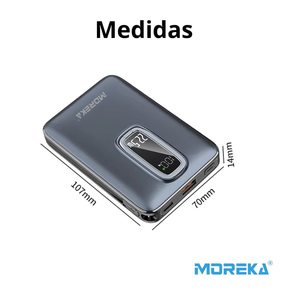 Power Bank MagSafe Moreka K096 12000mAh 22.5W Cable C incluido - Imagen 9