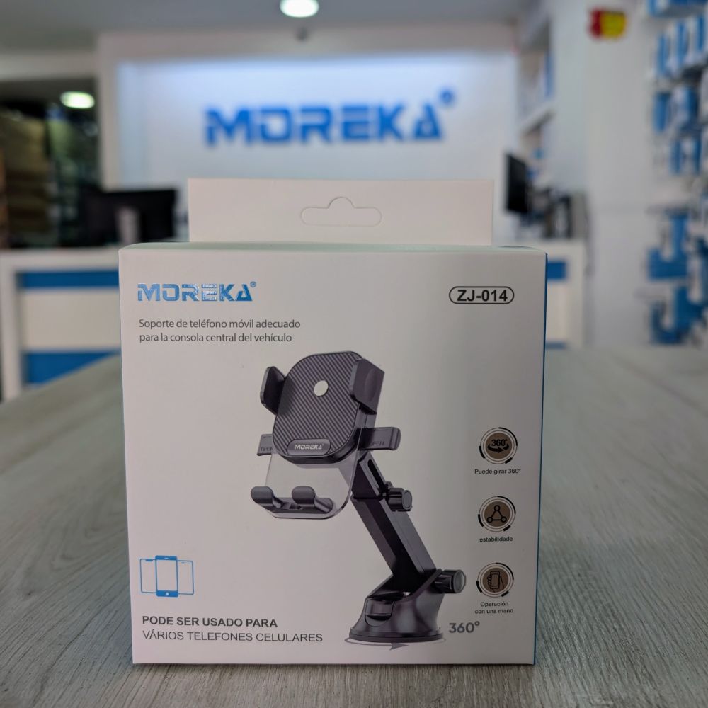 Soporte Automóvil Giratorio con ventosa para tablero y parabrisas Rotación 360° Moreka Modelo ZJ-014 - Imagen 2