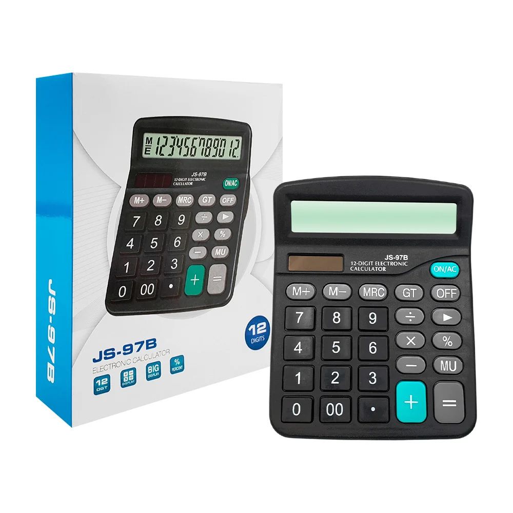 Calculadora electrónica Solar con 12 dígitos, pantalla grande JS-97B - Imagen 1