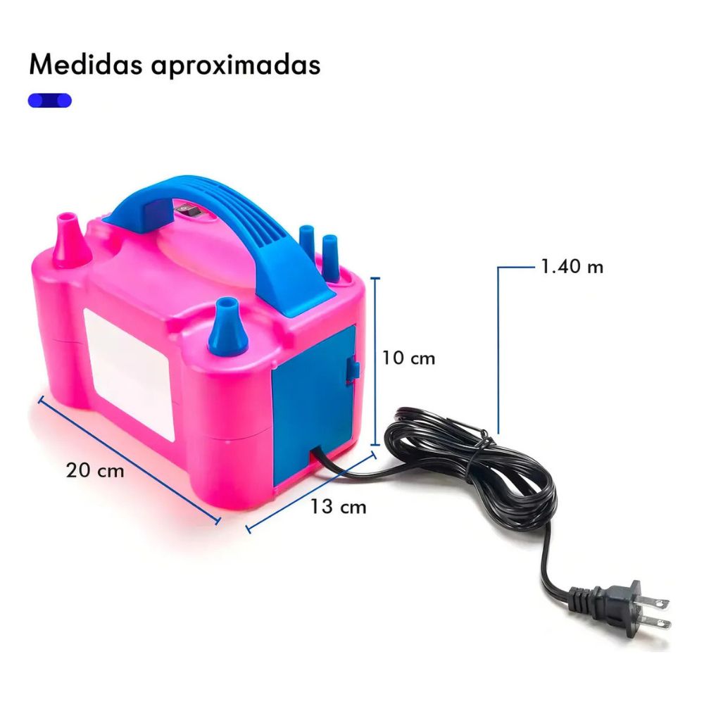 Bomba de Globos Eléctrica Portátil Inflador de Globos de Doble Boquilla 73005 - Imagen 10