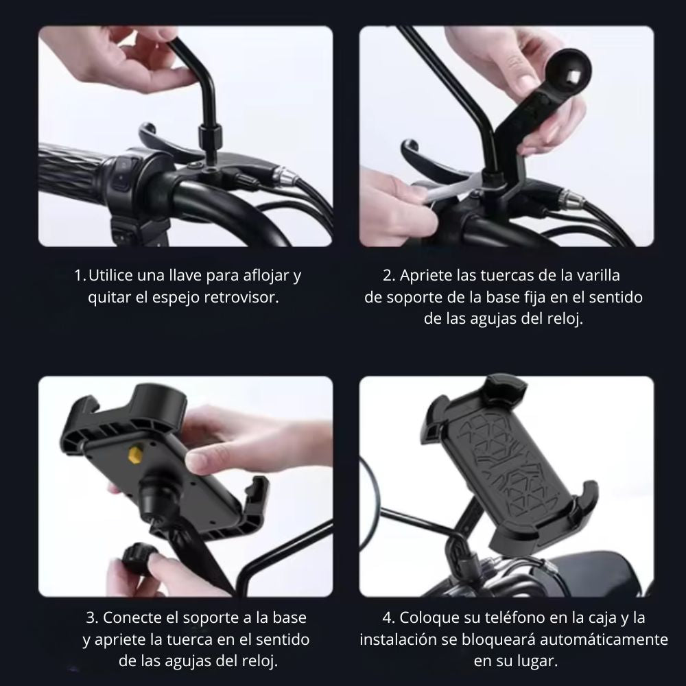 Soporte para Celular Moreka ZJ-013 para fijar al espejo Motocicletas Bicicletas - Imagen 7