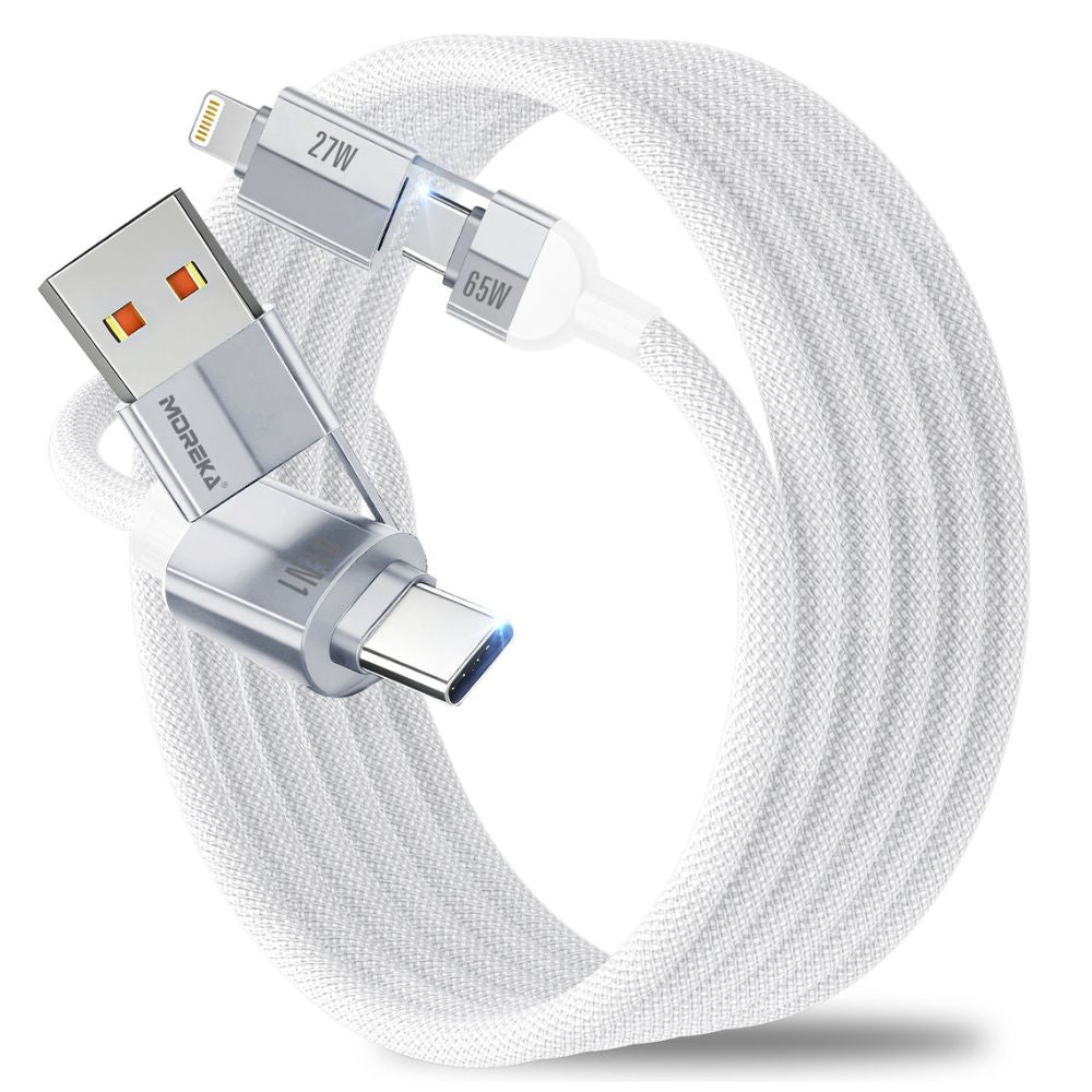 Cable Moreka 4 En 1 Cable Datos 65W en C 27W en IP 1.2m Para Iphone Usb Tipo C CB-054 - Imagen 8