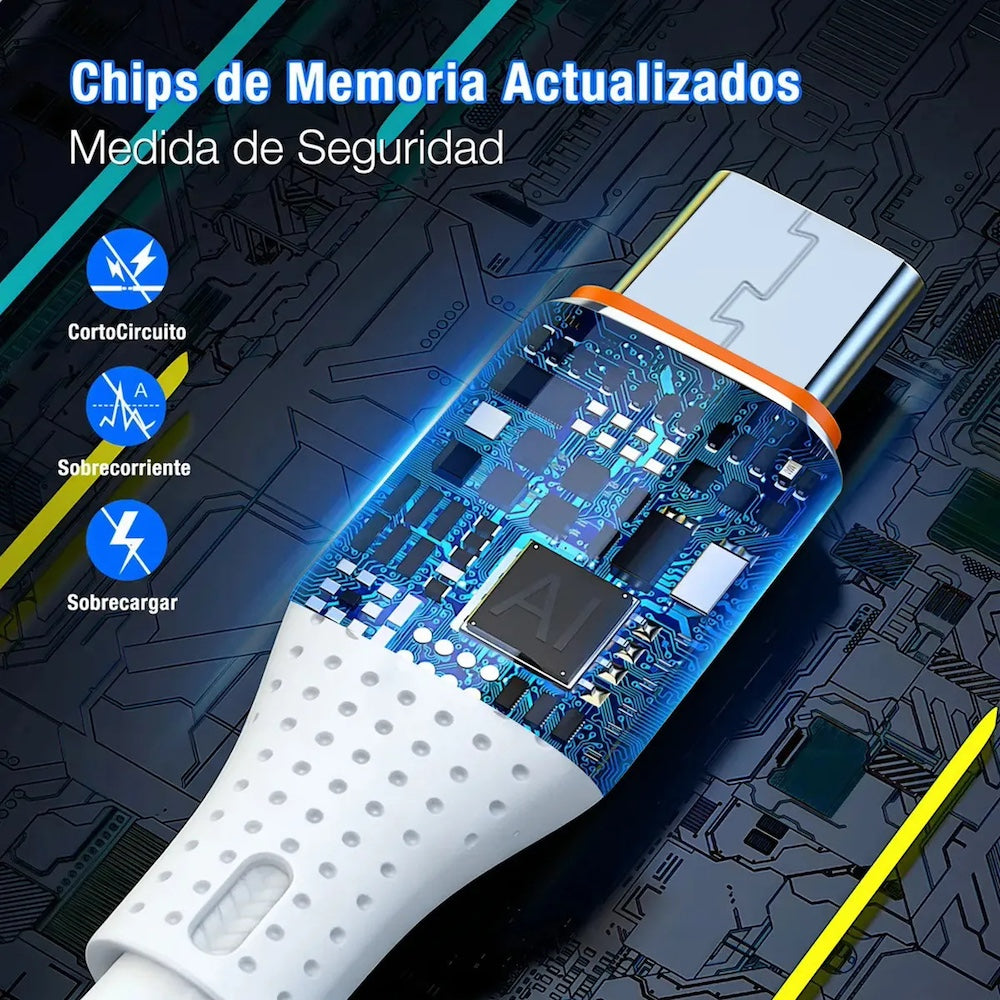 Cable Moreka V8 USB 3A carga rápida 1.2M CB-057 - Imagen 3