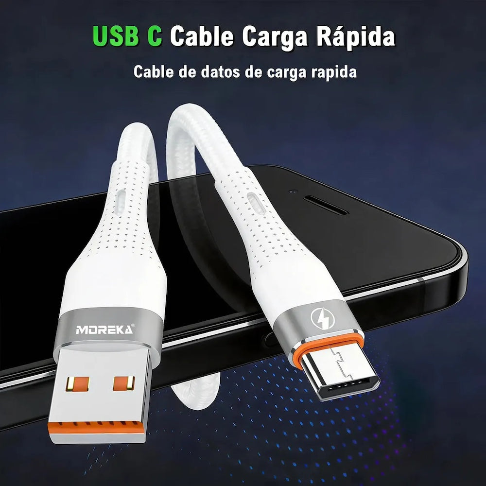 Cable Moreka V8 USB 3A carga rápida 1.2M CB-057 - Imagen 6