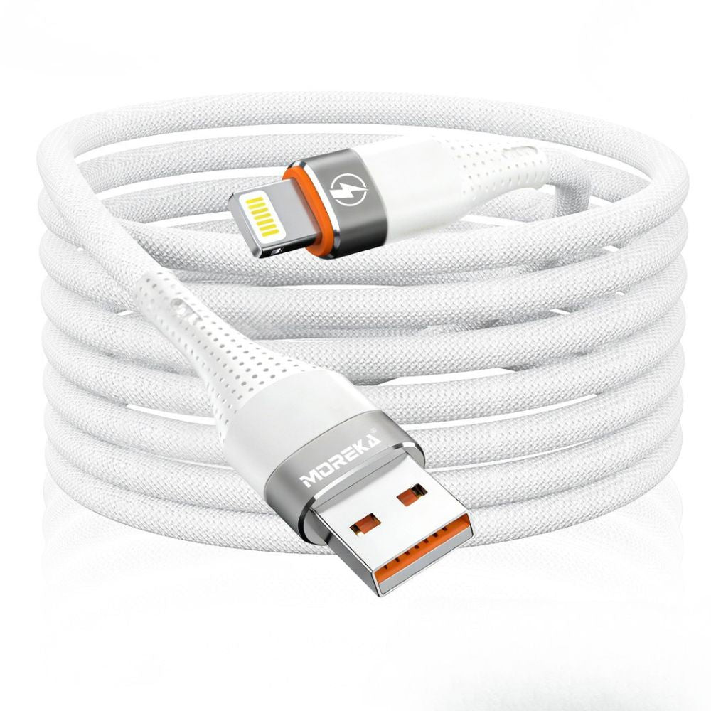 Cable Moreka IP USB 2.4A carga rápida 1.2M CB-056 - Imagen 1