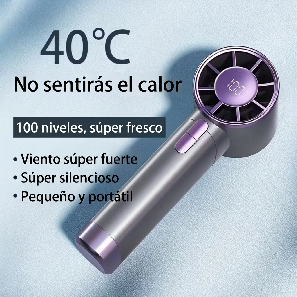 Ventilador Portátil de mano Frescura 100 velocidades 3000mAh Pantalla LED XFS-202 - Imagen 3