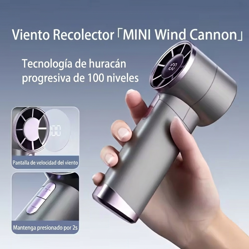 Ventilador Portátil de mano Frescura 100 velocidades 3000mAh Pantalla LED XFS-202 - Imagen 5