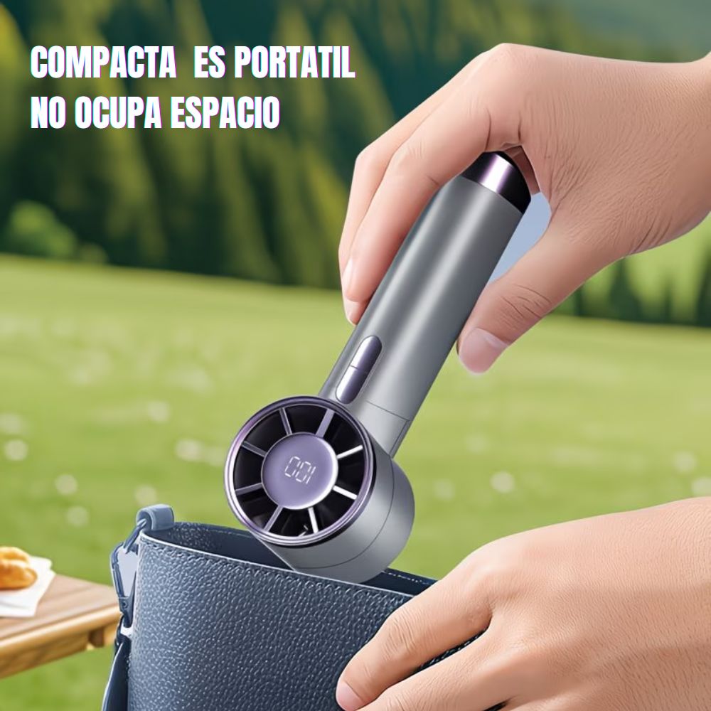 Ventilador Portátil de mano Frescura 100 velocidades 3000mAh Pantalla LED XFS-202 - Imagen 7