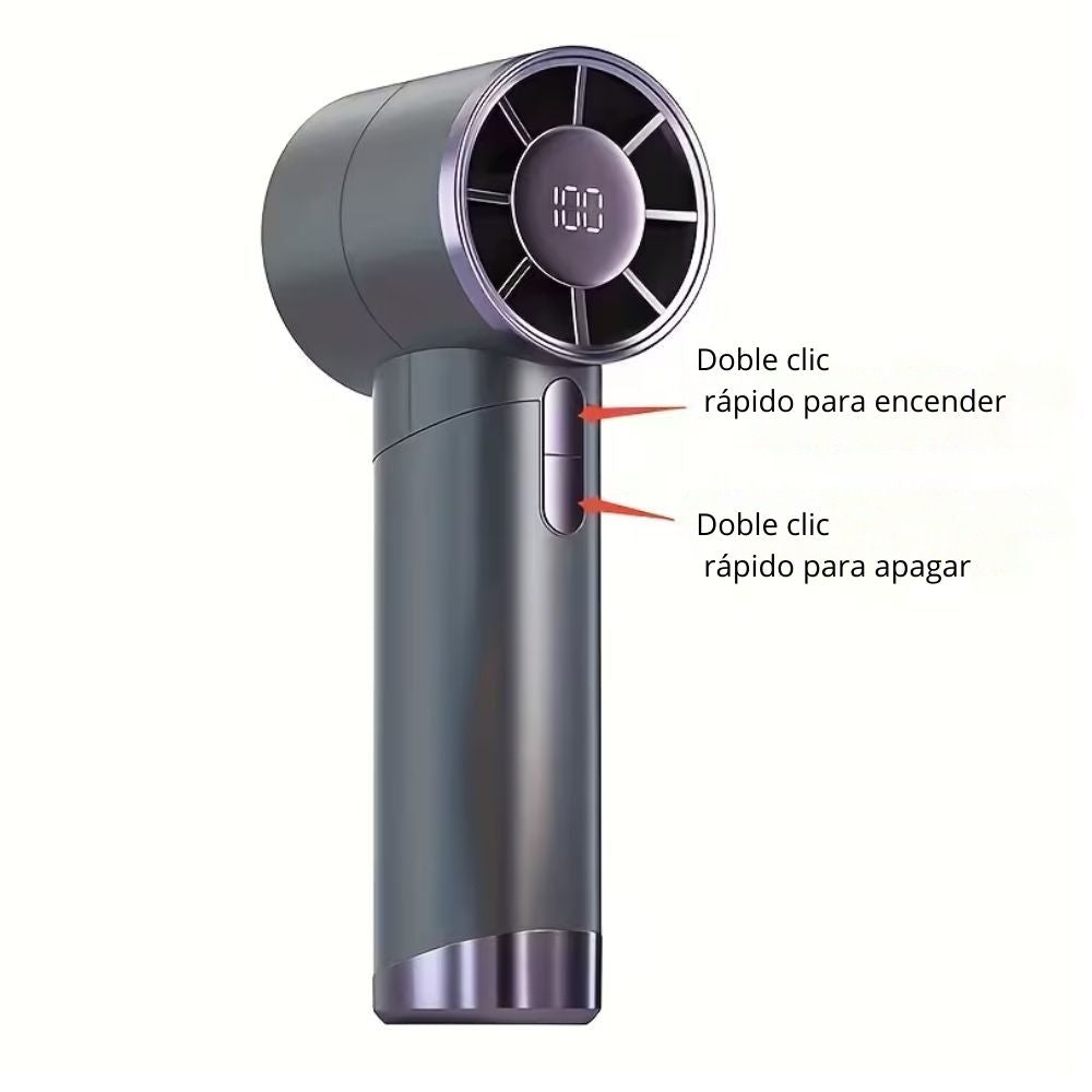 Ventilador Portátil de mano Frescura 100 velocidades 3000mAh Pantalla LED XFS-202 - Imagen 8
