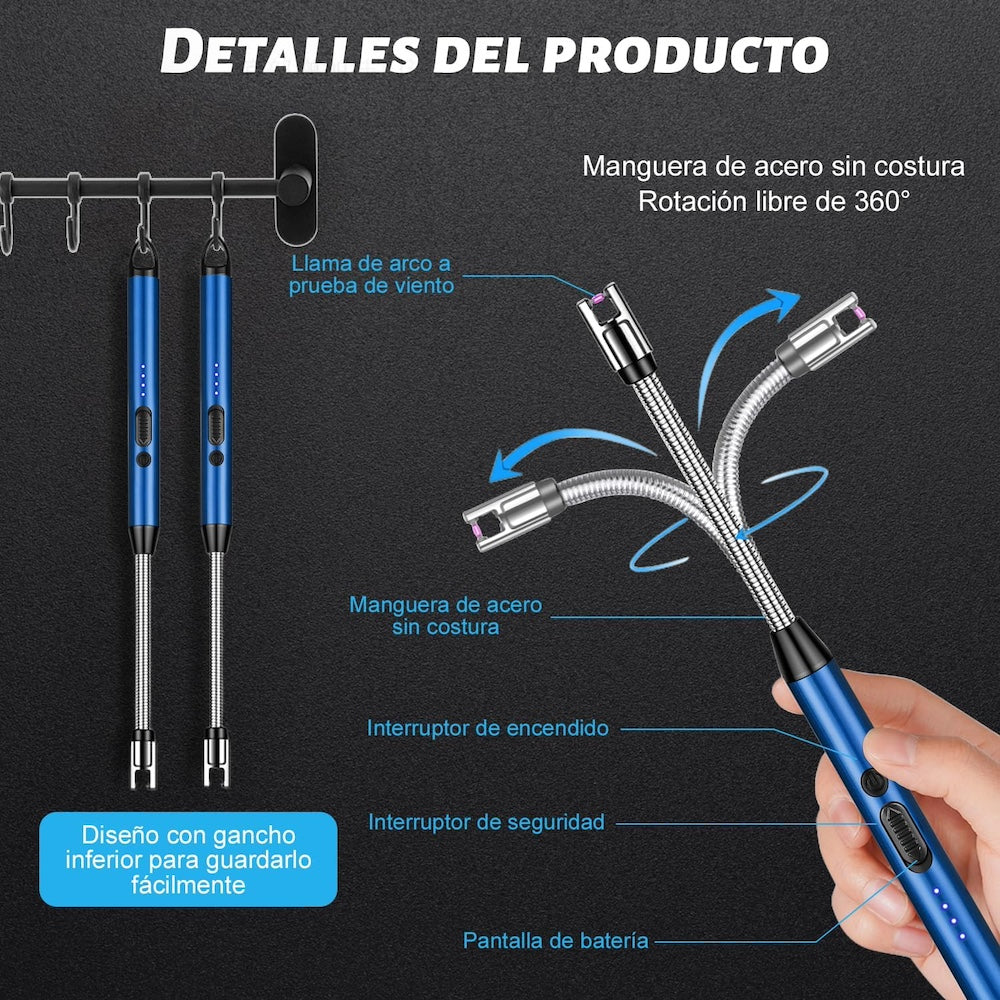 2pcs Usb Encendedor Eléctrico Portátil Recargable De Cocina JL817-2 - Imagen 2