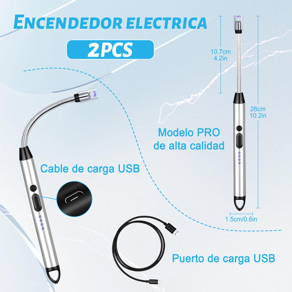 2pcs Usb Encendedor Eléctrico Portátil Recargable De Cocina JL817-2 - Imagen 8