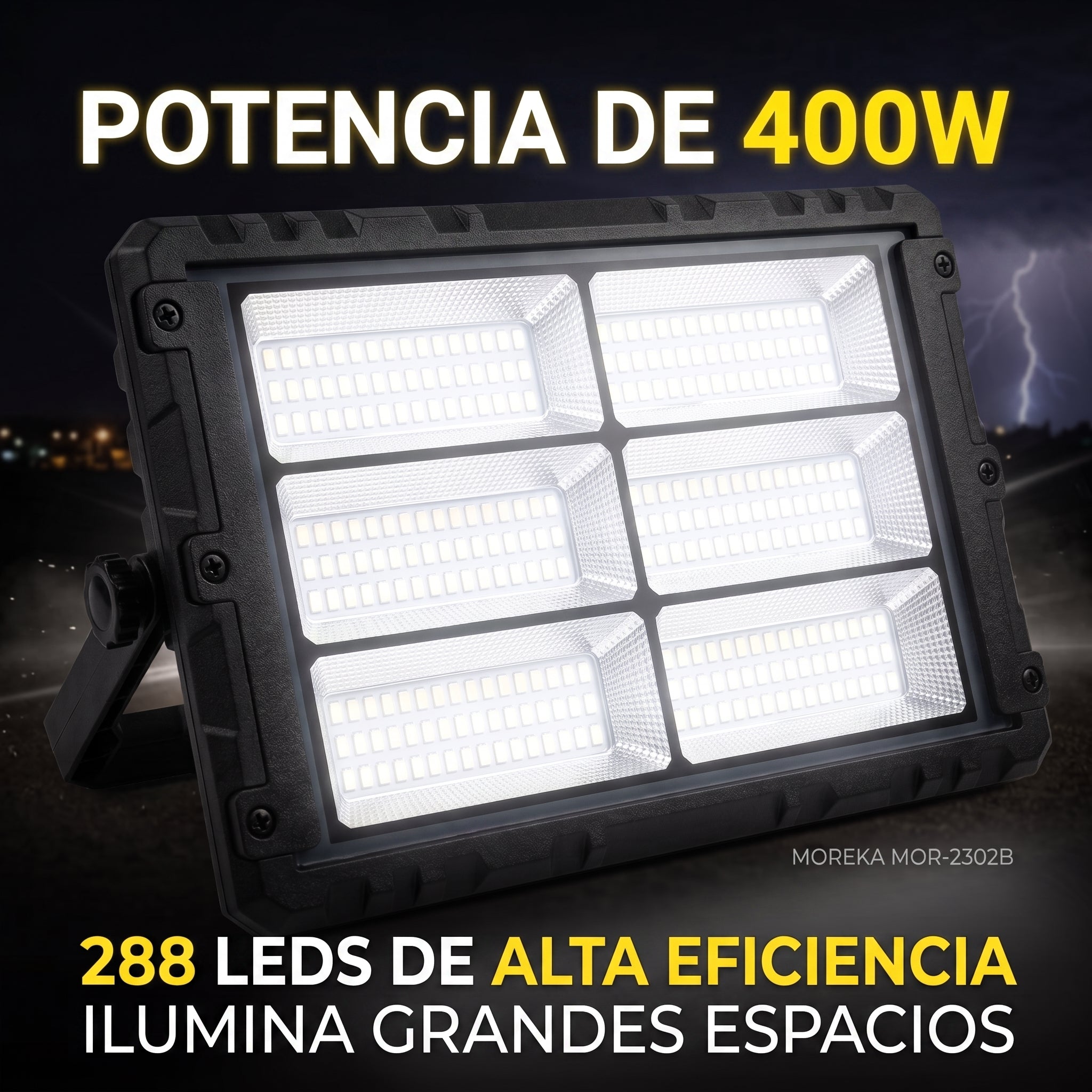 Foco Proyector Solar Portátil Moreka MOR-2302B 400W 8000mAh - Imagen 2