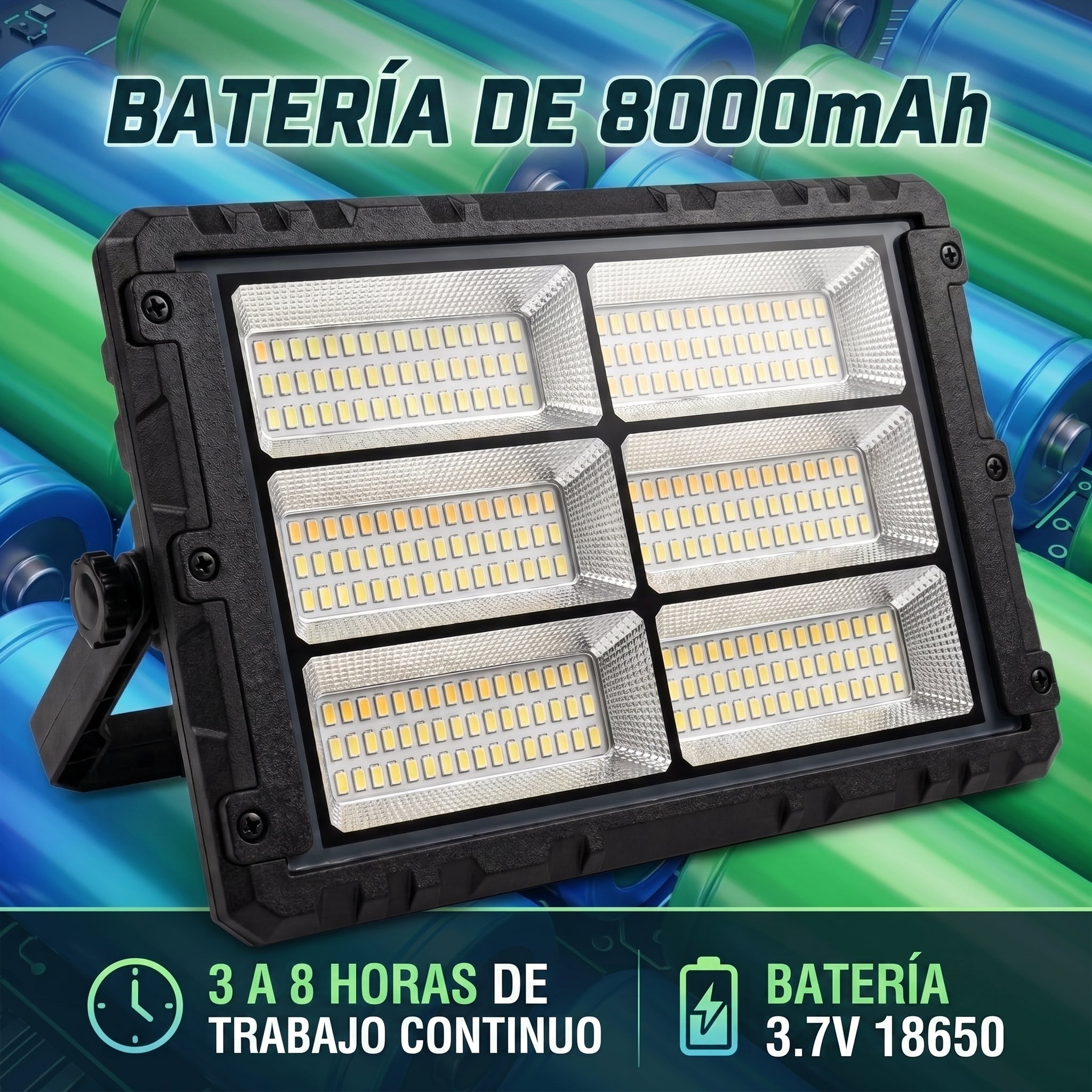 Foco Proyector Solar Portátil Moreka MOR-2302B 400W 8000mAh - Imagen 5