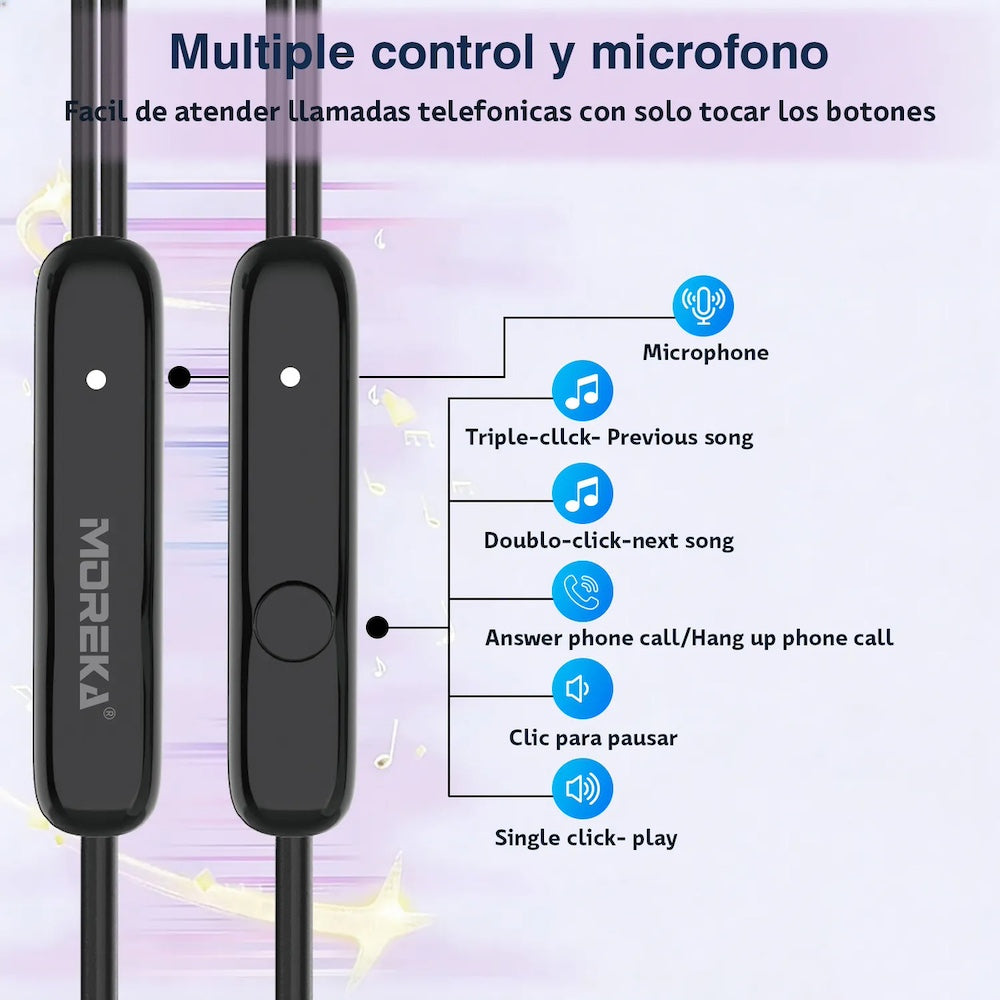 Audífonos Moreka M-930, Alámbricos, Manos Libres — Bluetooth 5.3 TWS - Imagen 5