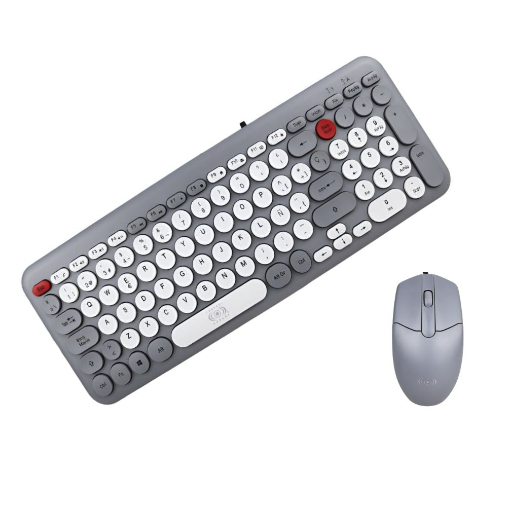 Combo Teclado Y Mouse Alámbrico Usb Español Windows Laptop CE-WD680 - Imagen 1