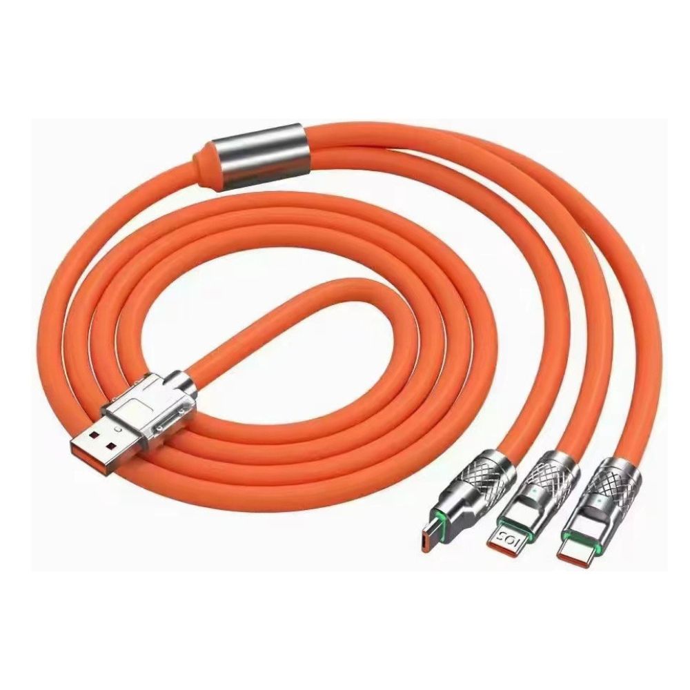 Cable 3 en 1 Moreka CB-042 3.1 A y Datos 1.2 M, Lightning, Tipo C, V8 - Imagen 1