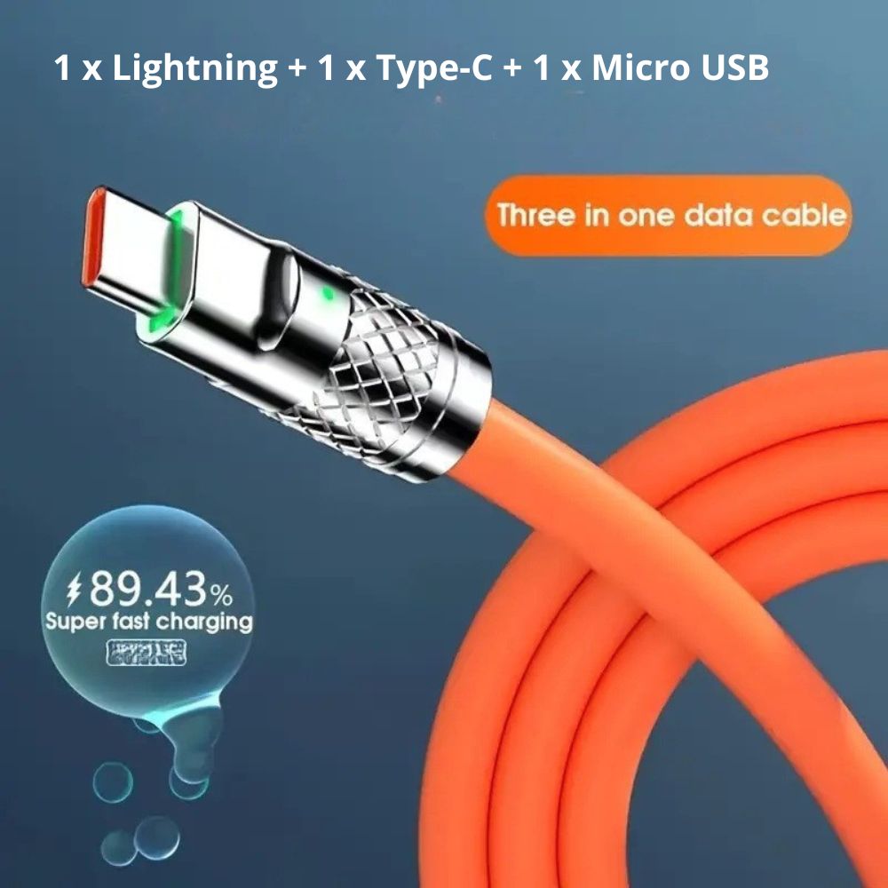 Cable 3 en 1 Moreka CB-042 3.1 A y Datos 1.2 M, Lightning, Tipo C, V8 - Imagen 4