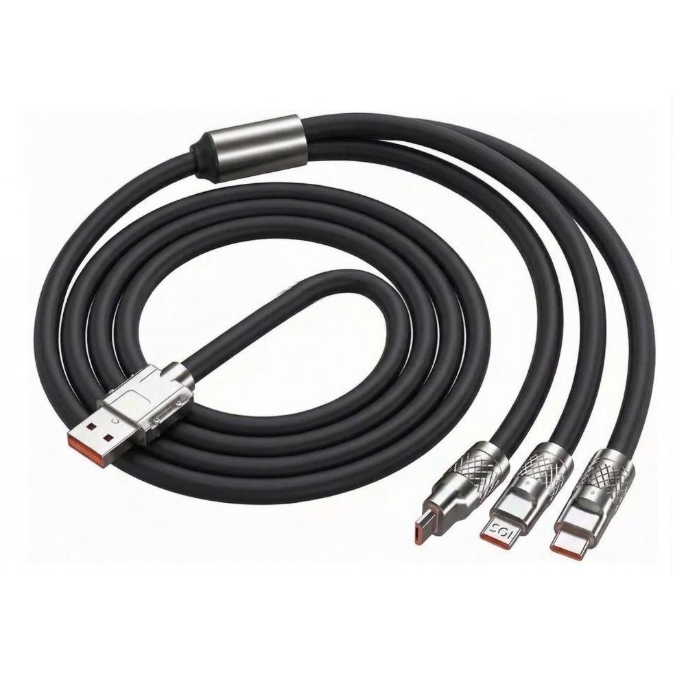 Cable 3 en 1 Moreka CB-042 3.1 A y Datos 1.2 M, Lightning, Tipo C, V8 - Imagen 9
