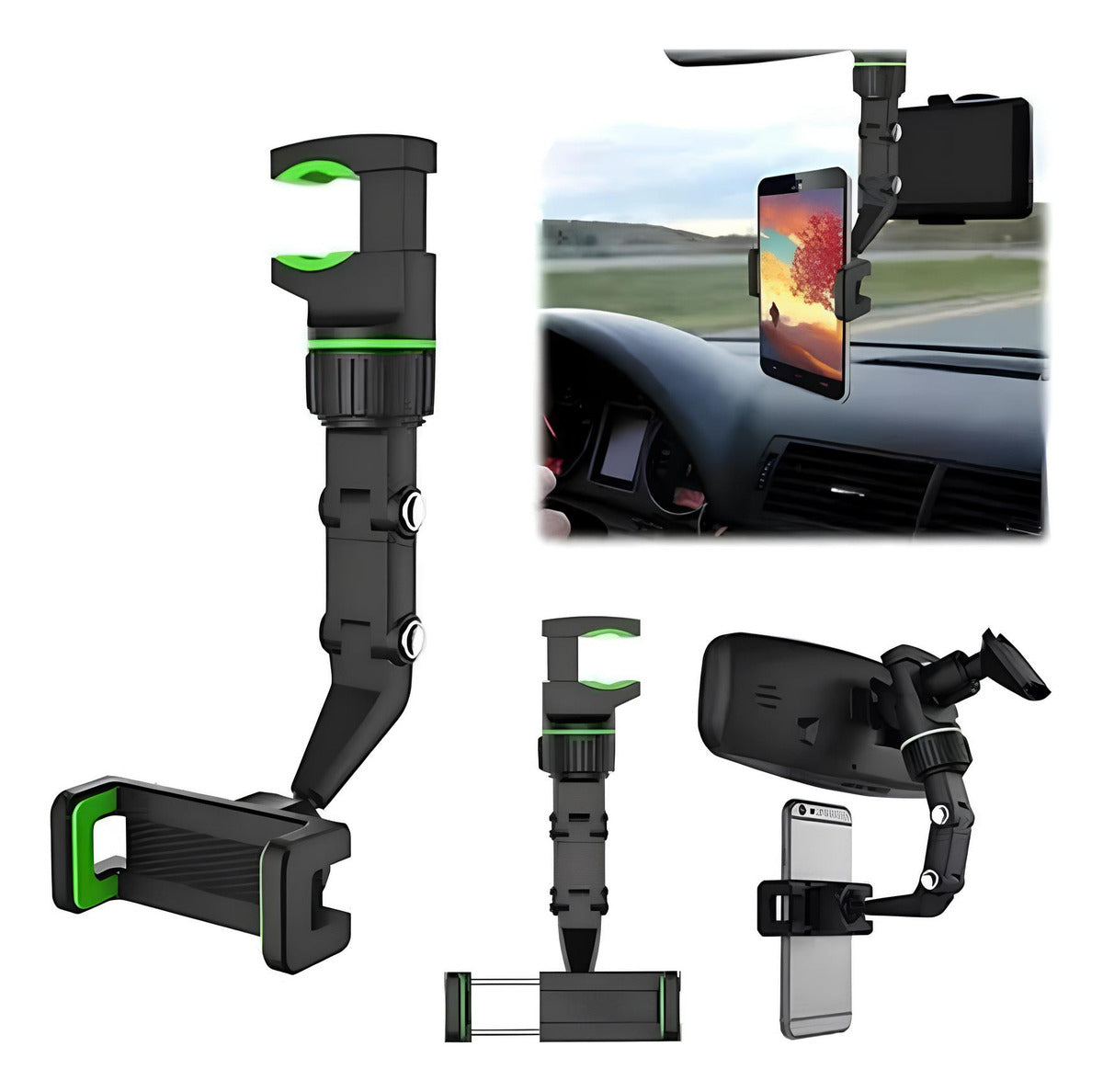 Soporte Porta Celular 360 Carro Auto Espejo Retrovisor y respaldo asiento y803 - Imagen 9