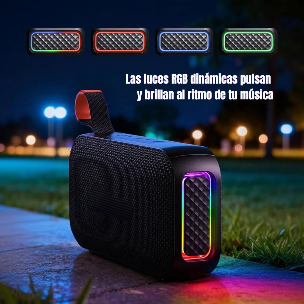 Mini Bocina Nebro 8W Bluetooth recargable IPX4 USB TWS WG-198 - Imagen 2