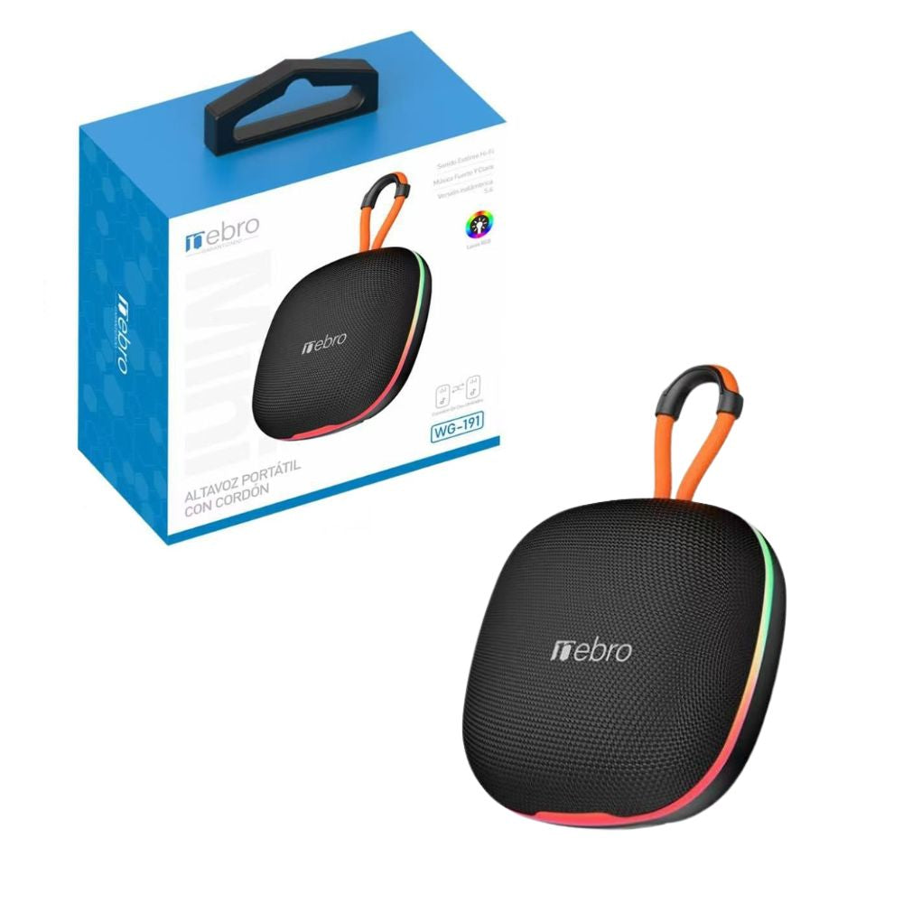 Mini Bocina Nebro 10W 2X5W 1200mAh Bluetooth recargable, USB TWS WG-191 - Imagen 1