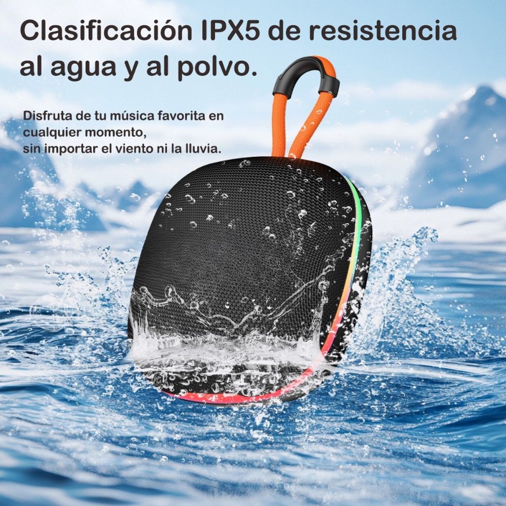 Mini Bocina Nebro 10W 2X5W 1200mAh Bluetooth recargable, USB TWS WG-191 - Imagen 2