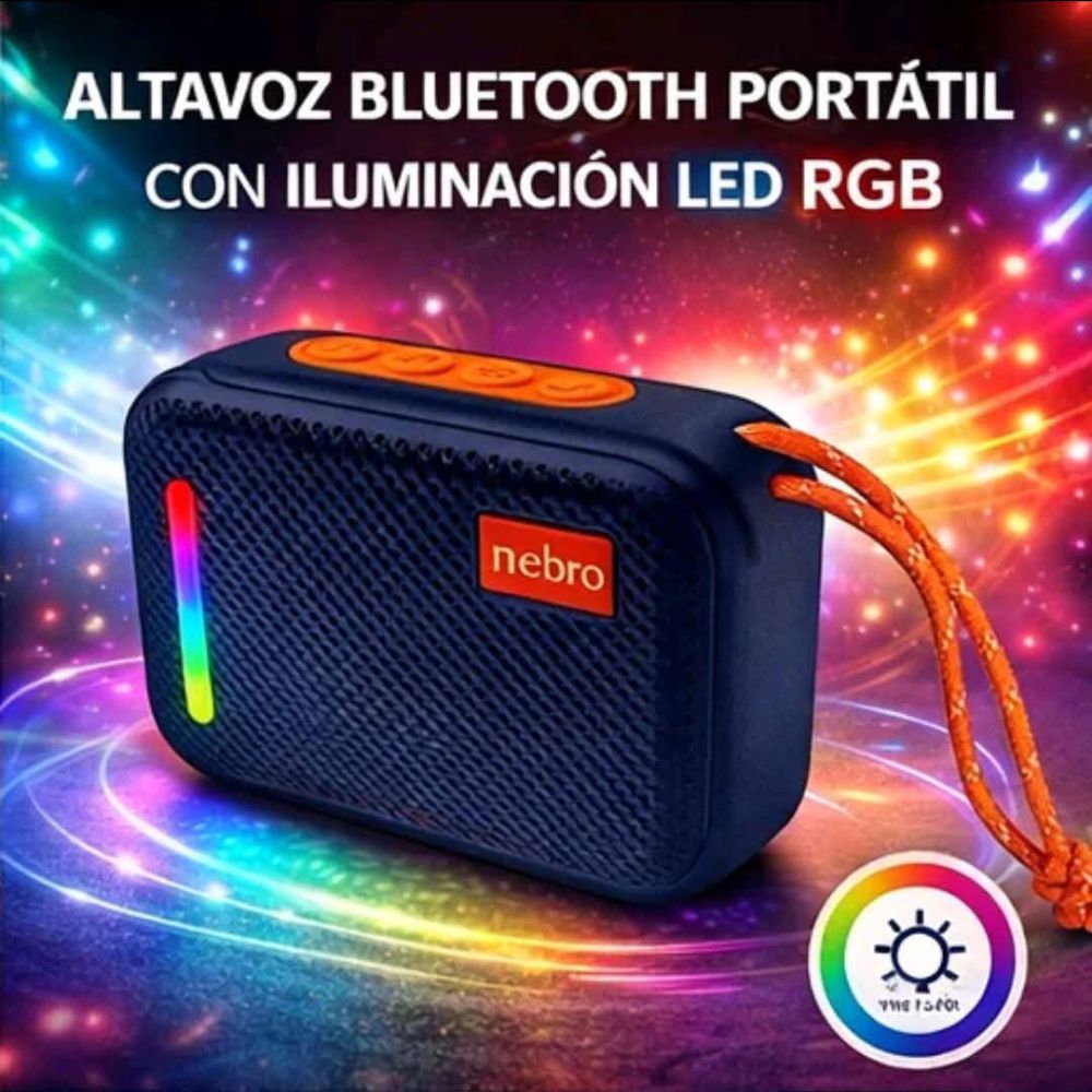 Mini Bocina Nebro 8W 1200mAh Bluetooth recargable, USB TWS WG-186 - Imagen 4