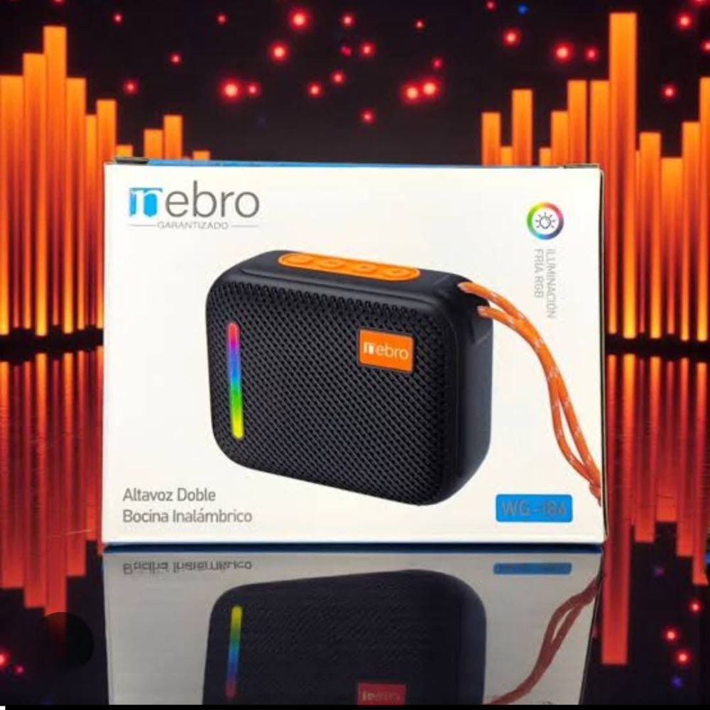 Mini Bocina Nebro 8W 1200mAh Bluetooth recargable, USB TWS WG-186 - Imagen 6