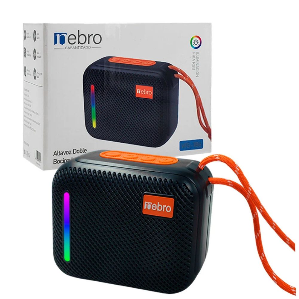 Mini Bocina Nebro 8W 1200mAh Bluetooth recargable, USB TWS WG-186 - Imagen 7