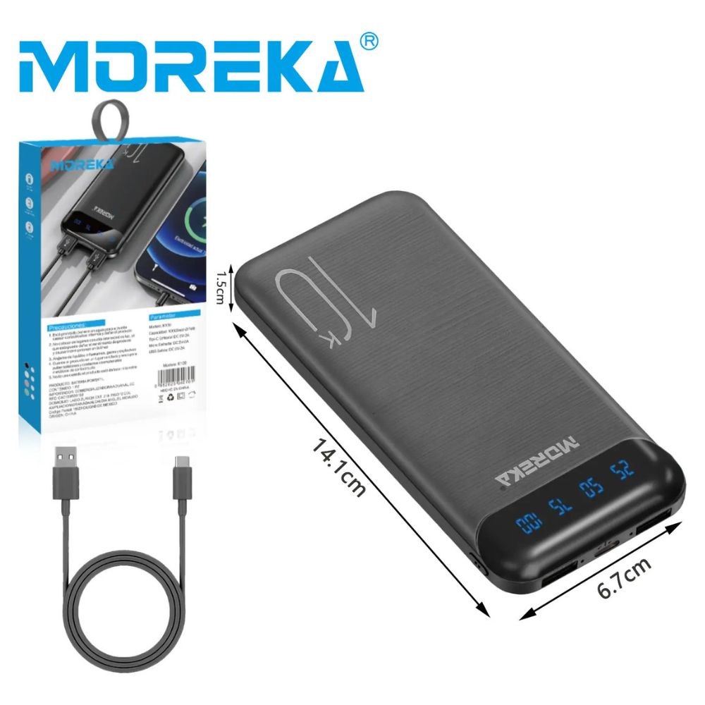 Power Bank Moreka K100 1000mAh 37Wh Puertos de Salida 3 (2 x USB + 1 x USB-C) - Imagen 8
