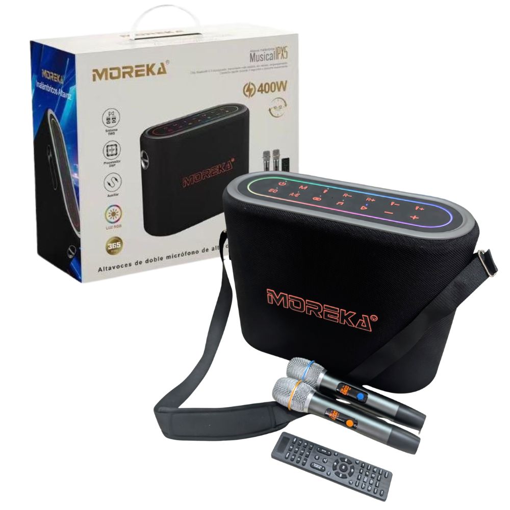 Bocina Karaoke Moreka A35 400W 30000mAh 10 hrs de bateria Bluetooth, Contra Agua IPX5 - Imagen 1