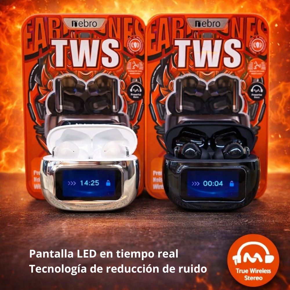 Audífonos TWS Bluetooth 5.4 ANC + ENC 300mAh Deep Bass Nebro T37 - Imagen 2