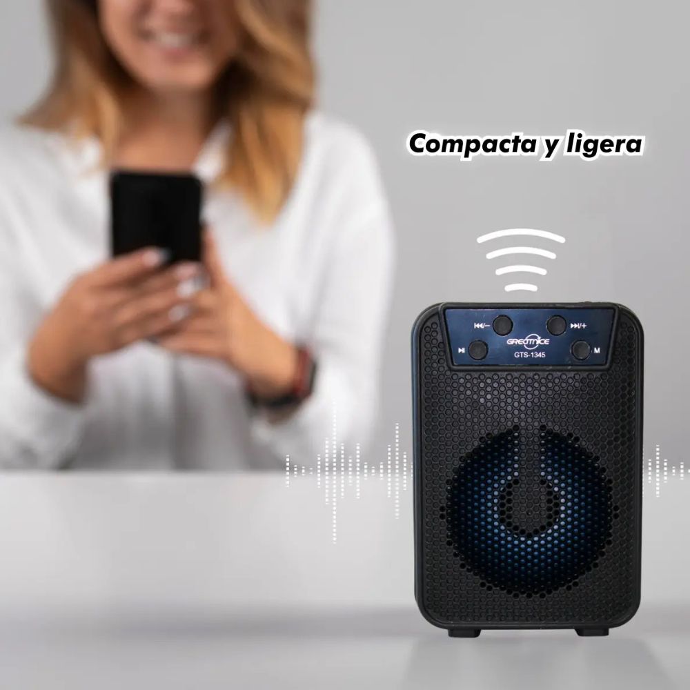 Mini Bocina Greatnice 5W Bluetooth recargable USB TWS GTS-1345 - Imagen 2