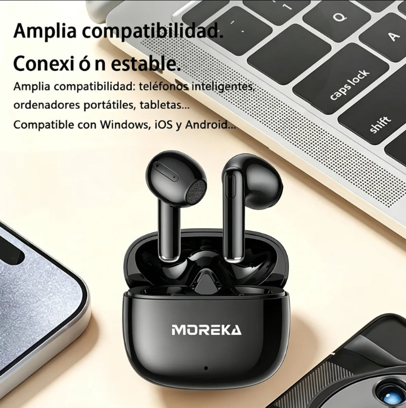 Audífono Inalámbrico Moreka E602 31h con — Bluetooth 5.3 TWS - Imagen 6