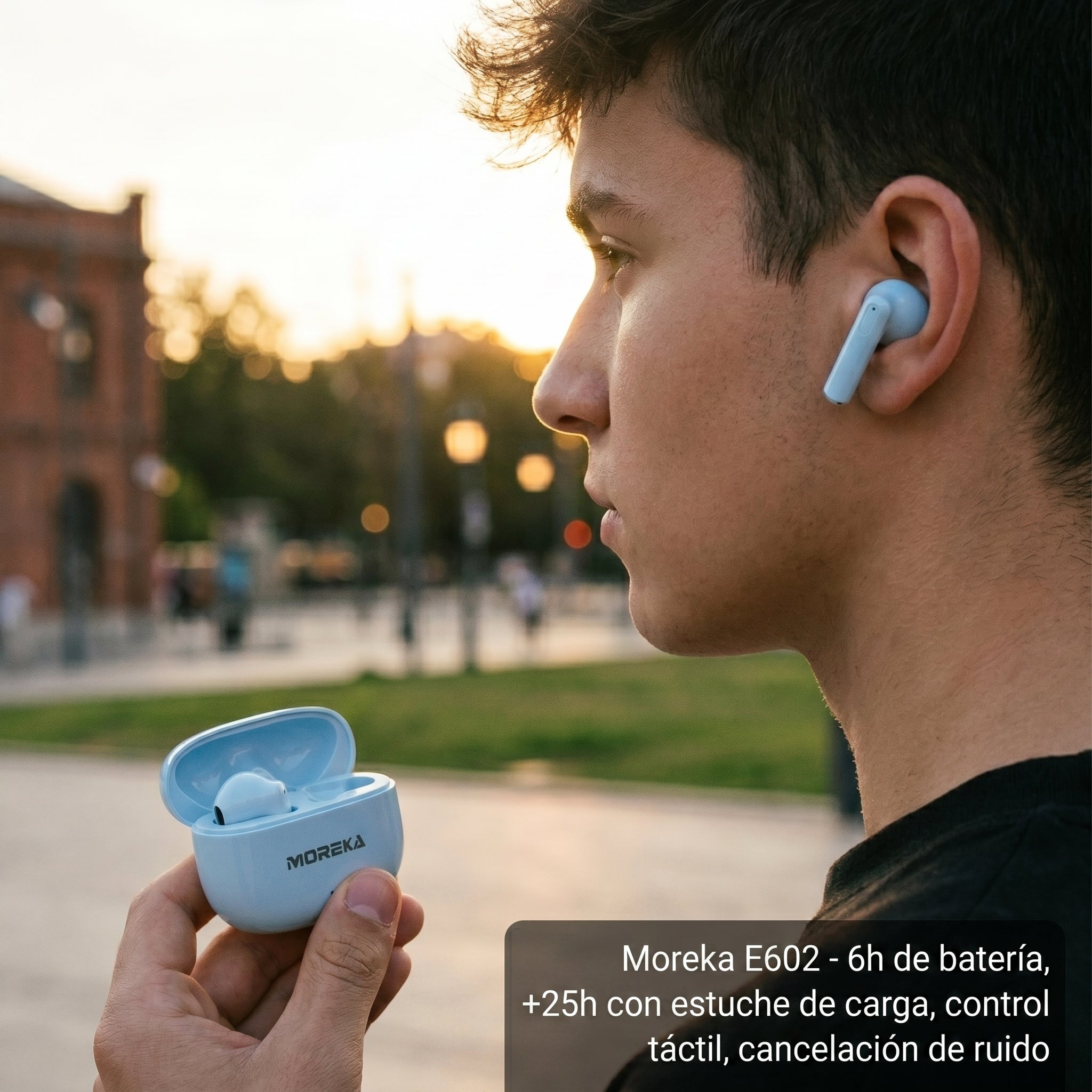 Audífono Inalámbrico Moreka E602 31h con — Bluetooth 5.3 TWS - Imagen 8