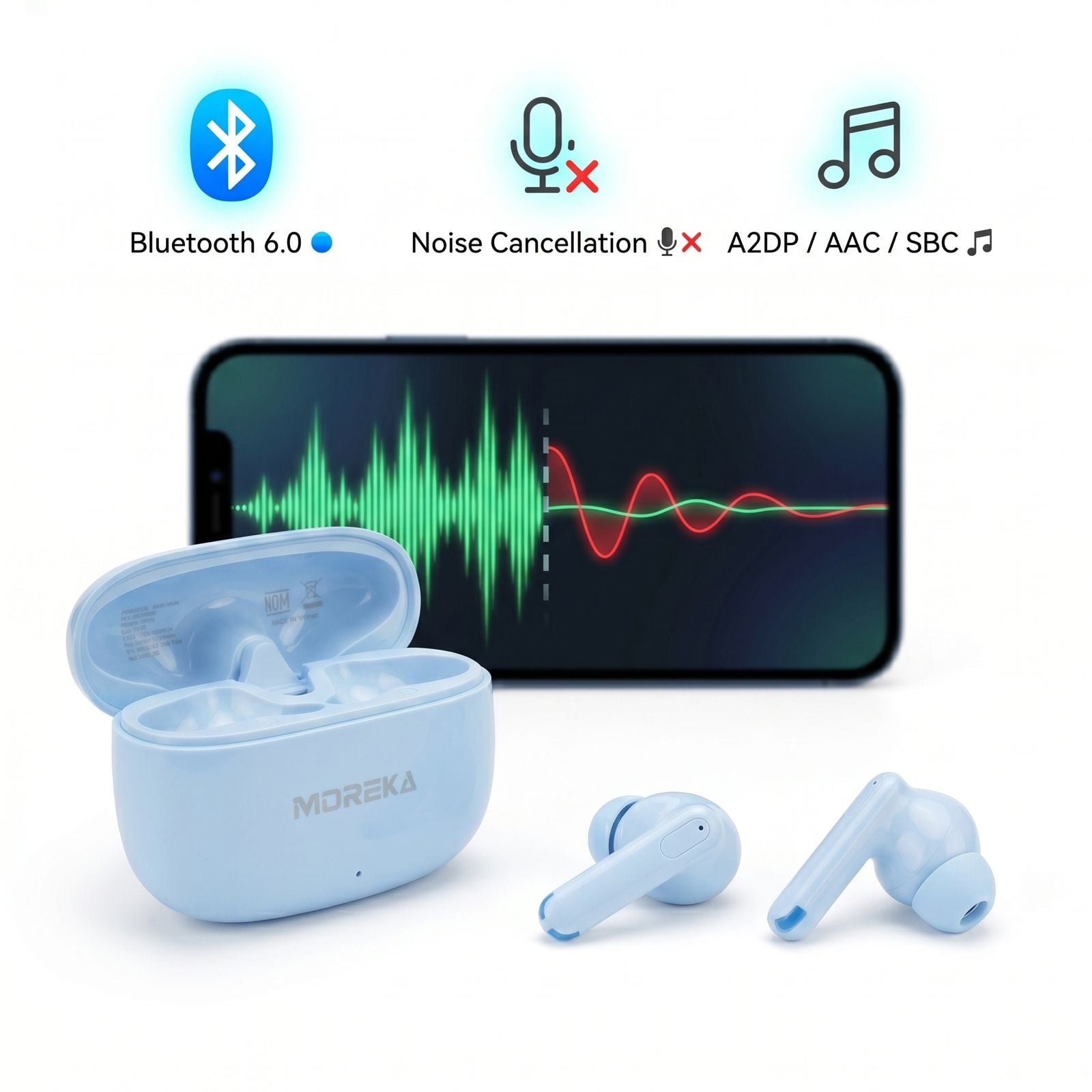 Audífonos Inalámbricos Moreka E603 con 25 — Bluetooth 5.3 TWS - Imagen 2