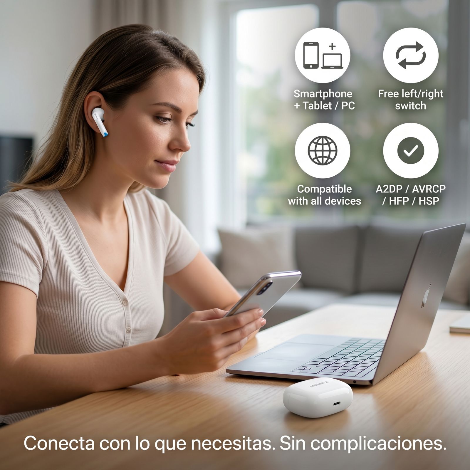 Audífonos Inalámbricos Moreka E603 con 25 — Bluetooth 5.3 TWS - Imagen 13