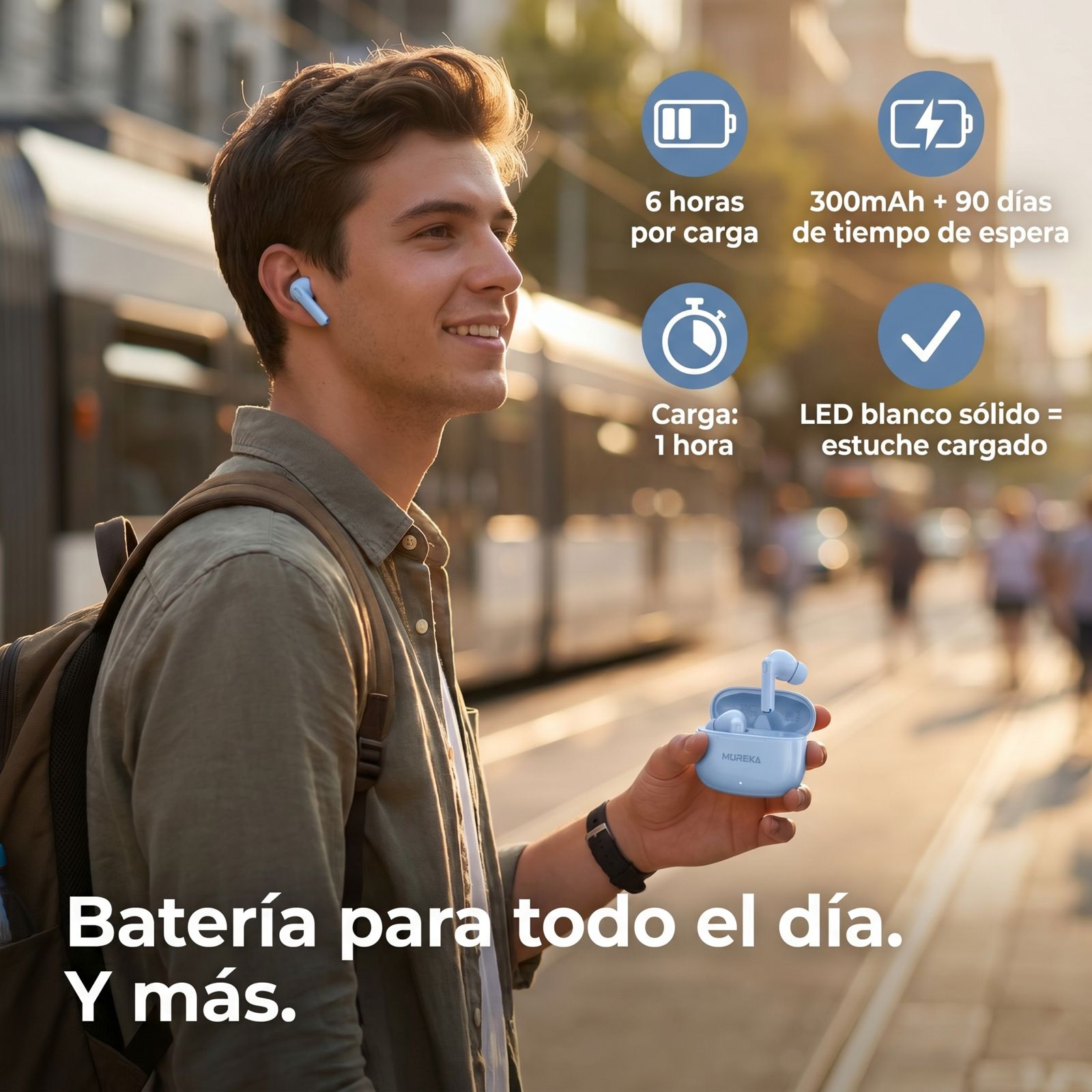 Audífonos Inalámbricos Moreka E603 con 25 — Bluetooth 5.3 TWS - Imagen 9