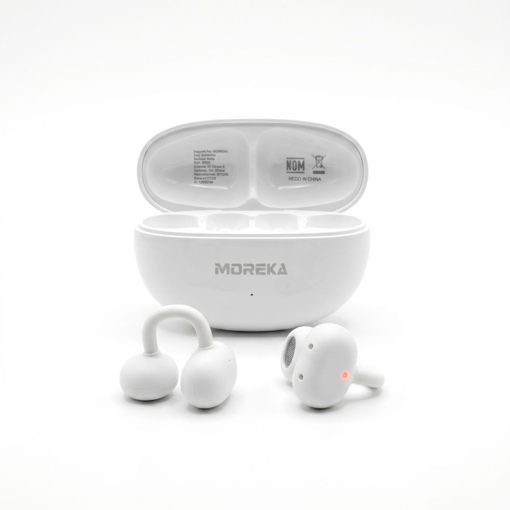 Audífonos Tipo Arete Moreka E604 Estilo y Libertad con Sonido de Alta Calidad — Bluetooth 5.3 TWS - Imagen 1