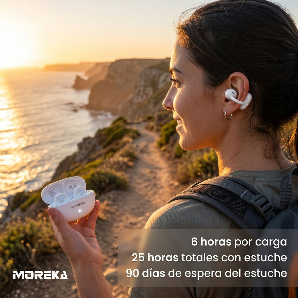 Audífonos Tipo Arete Moreka E604 Estilo y Libertad con Sonido de Alta Calidad — Bluetooth 5.3 TWS - Imagen 5