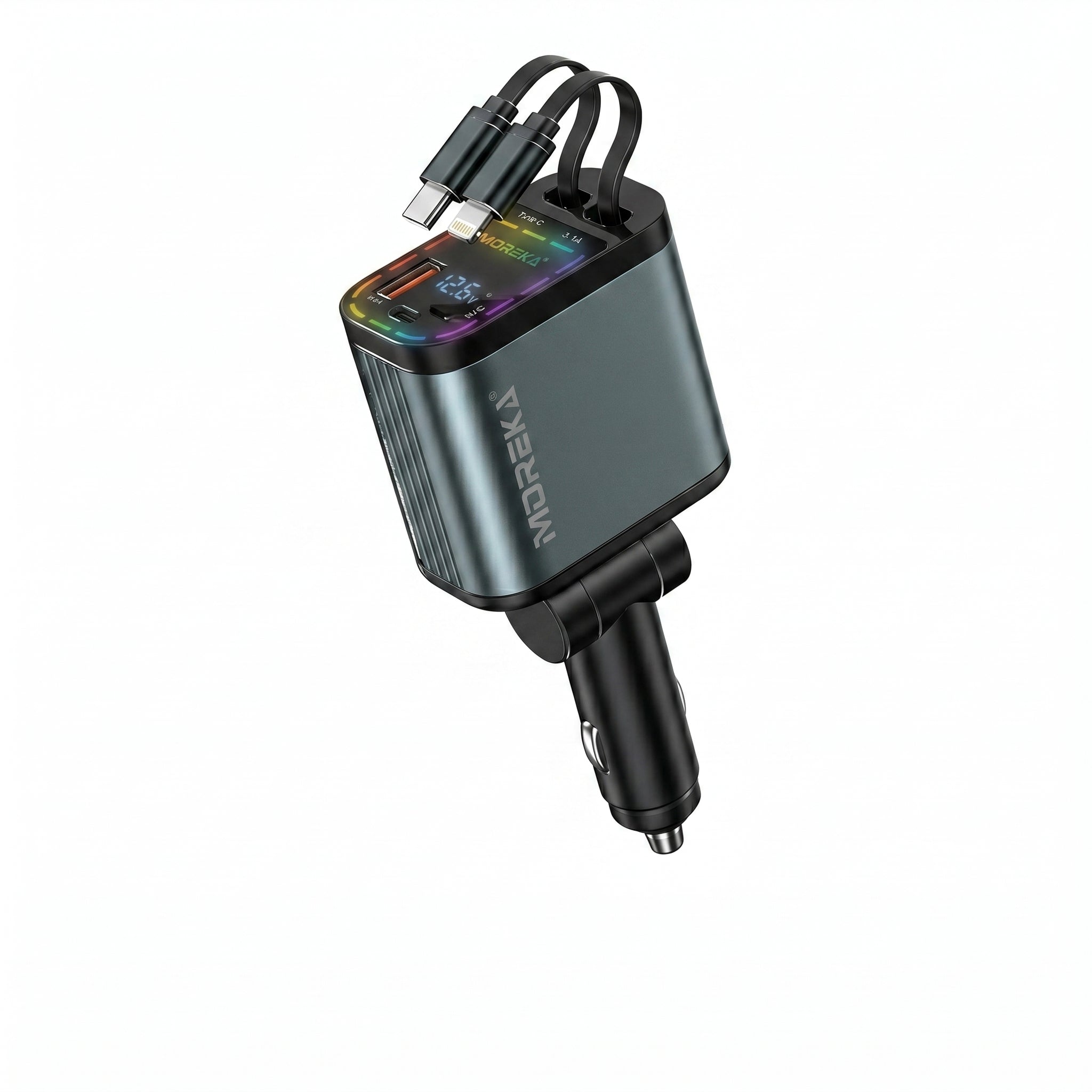 Cargador para Auto 70cm 66W 4 en 1 con Pantalla  Colspo CP0091B